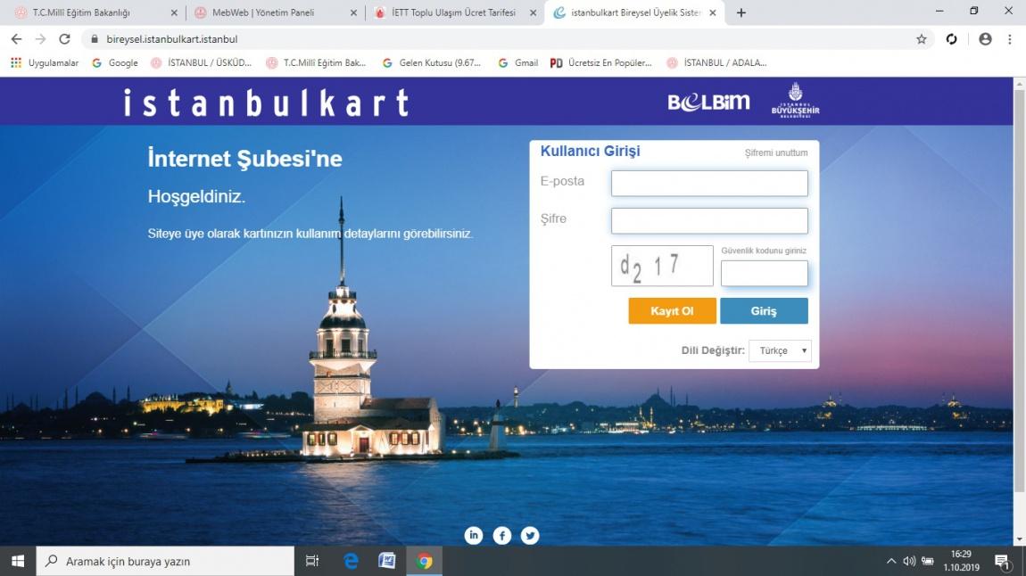 Öğrenci - İndirimli İstanbul Kart Başvurusu Yapmak İçin Bağlantıya Tıklayınız 
